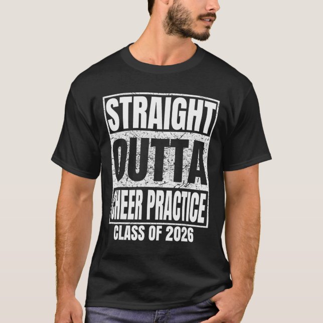 Camiseta Direto da Prática de Cheer Classe de 2026 Graduaçã (Frente)