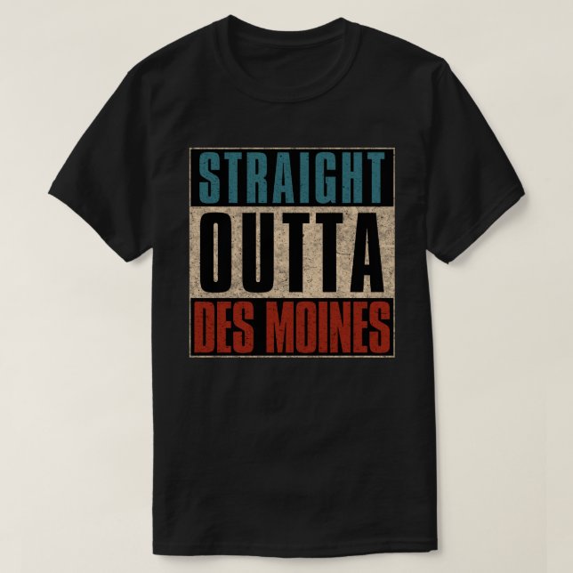 Camiseta Direto de Des Moines Iowa IA (Frente do Design)