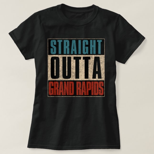 Camiseta Direto de Grand Rapids Michigan MI (Frente do Design)