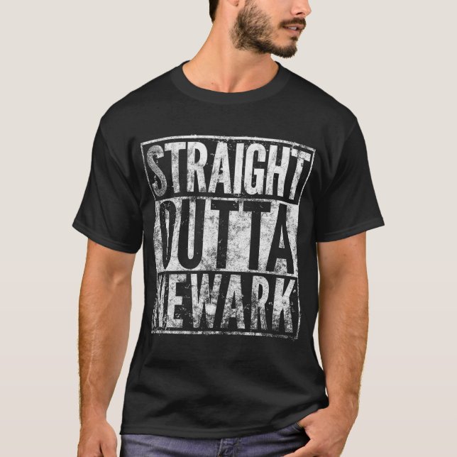 Camiseta Direto de Newark Nova Jersey Efeito Desgastado (Frente)
