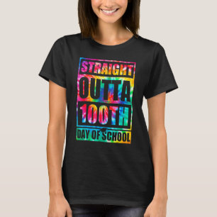Camiseta Direto do 100º Dia de Aula Tye Die Feliz 1