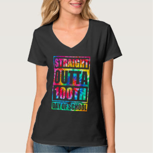 Camiseta Direto do 100º Dia de Aula Tye Die Feliz 1