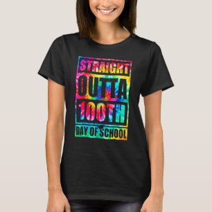 Camiseta Direto do 100º Dia de Aula Tye Die Feliz 1