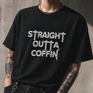 Camiseta Direto do Caixão Humorístico Gótico Halloween