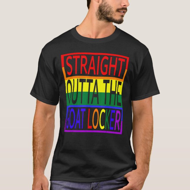 Camiseta Direto do Goat Locker Arco-íris de Chefe da Marinh (Frente)