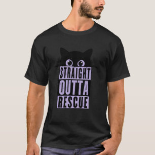Camiseta Direto do Resgate Gato Preto Homens Mulheres Adole