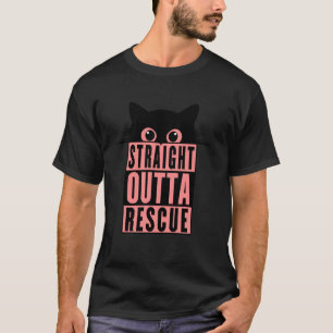 Camiseta Direto do Resgate Gato Preto Homens Mulheres Adole