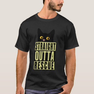 Camiseta Direto do Resgate Gato Preto Homens Mulheres Adole