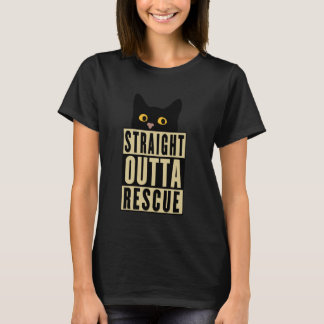Camiseta Direto do Resgate Gato Preto Homens Mulheres e Gar