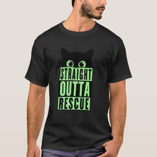 Camiseta Direto do Resgate Gato Preto Homens Mulheres e Gar