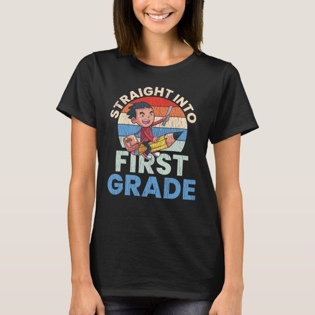 Camiseta Direto Para a Primeira Série Presente De Volta às  (Frente)