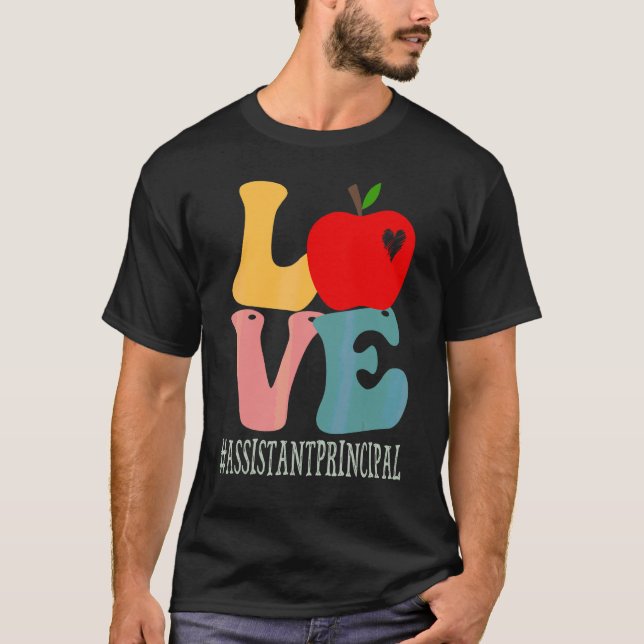 Camiseta Diretor Adjunto Ama Maçã Groovy Fofo De Volta (Frente)