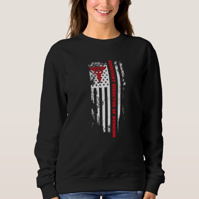Camiseta Diretor Assistente De Bandeira Americano De Enferm (Frente)