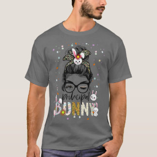 Camiseta Diretor da Escola Bunny Leopard Messy Bun
