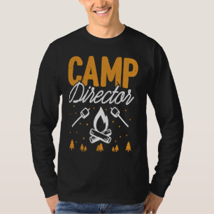 Camiseta Diretor de Acampamento Divertido Acampamento Fogu