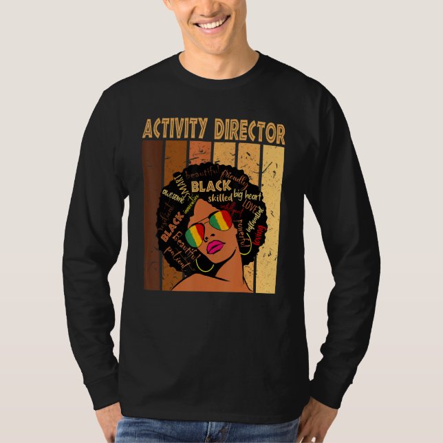 Camiseta Diretor de Atividade Black Hist Afro-Americano (Frente)
