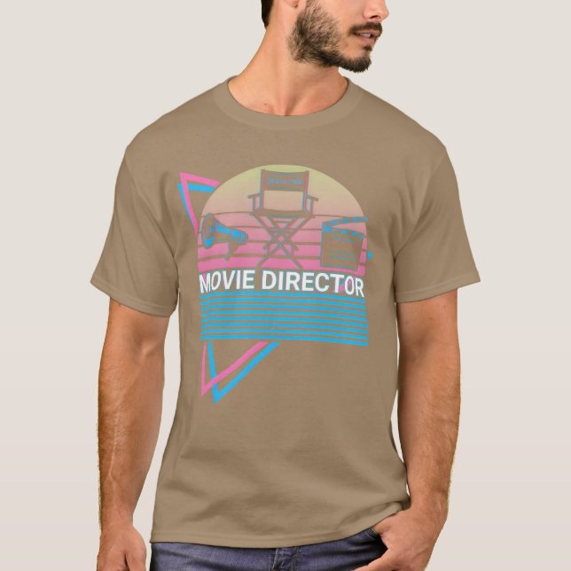 Camiseta Diretor de Cinema Diretor de Filme Presente Retro (Frente)