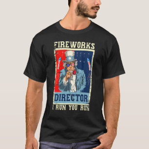 Camiseta Diretor de Fireworks Tio Sam Retro Eu Ligo Você Co