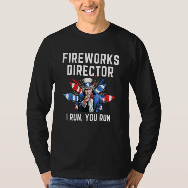Camiseta Diretor de Fogos de Artifício  4 de Julho Tio Sam  (Frente)