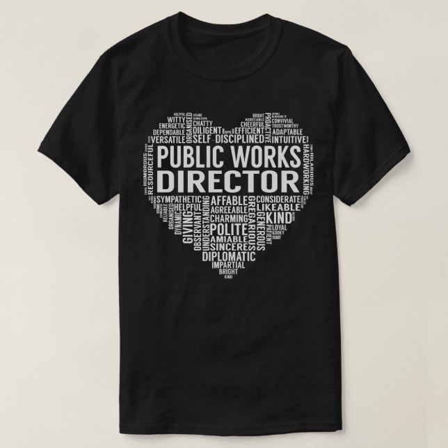 Camiseta Diretor de Obras Públicas Coração (Frente do Design)