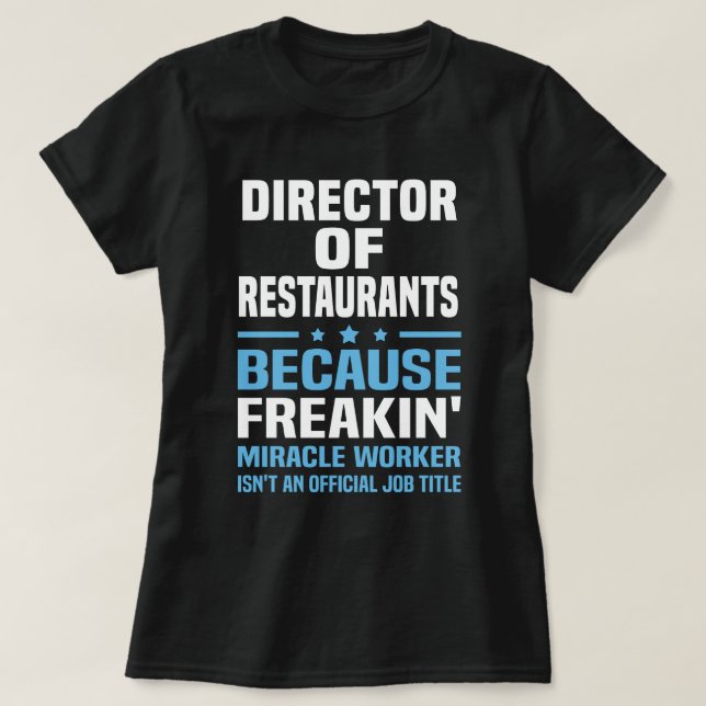 Camiseta Diretor de Restaurantes (Frente do Design)