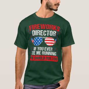 Camiseta Diretor do Fireworks você me vê correndo Patriótic