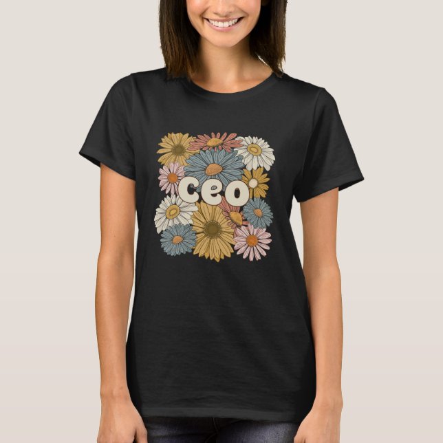 Camiseta Diretor Executivo da Groovy Flowers CEO (Frente)
