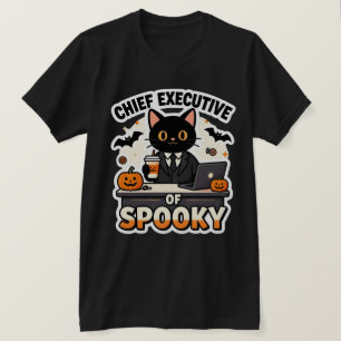 Camiseta Diretor Executivo do Halloween do Gato Preto Assus