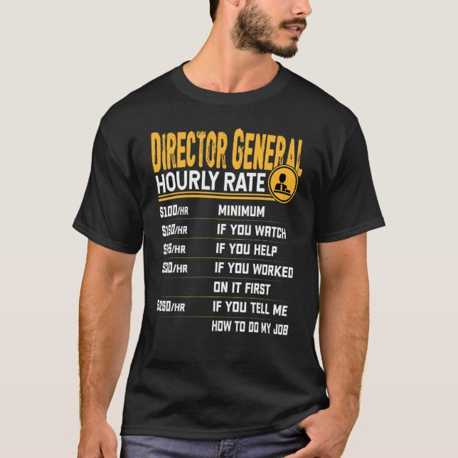 Camiseta Diretor-Geral Diretor de Tarifa Horária Diretor Ex (Frente)