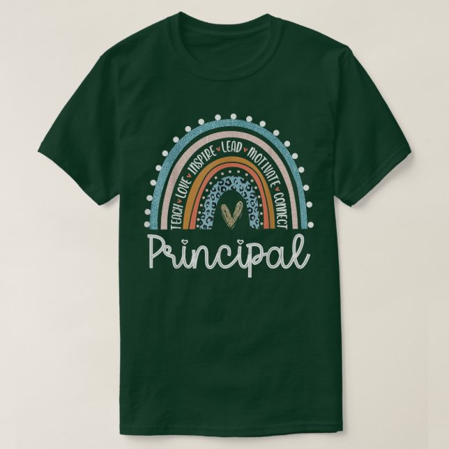 Camiseta Diretor Leopardo Rainbow Funny Principal De Volta  (Frente do Design)