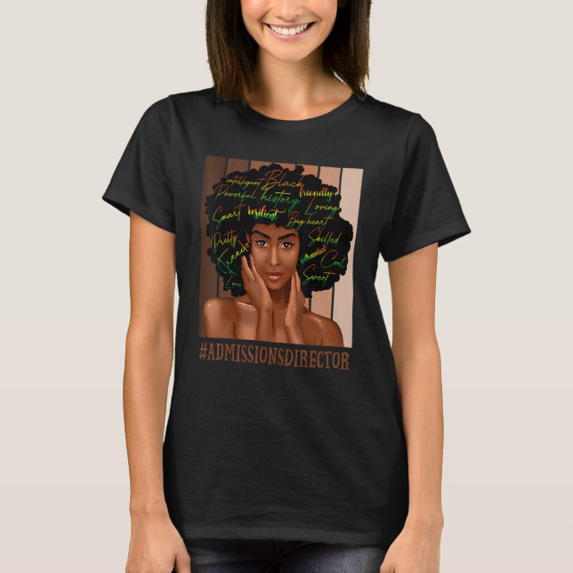 Camiseta Diretora de Admissões Afro-Americanas Bl (Frente)