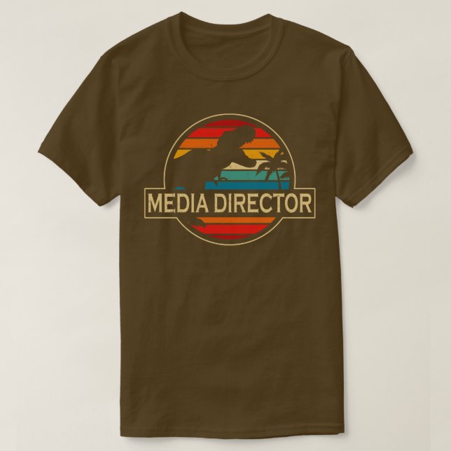 Camiseta Diretora de mídia Dinossaur (Frente do Design)