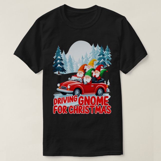 Camiseta Dirigindo Gnomo Para O Natal (Frente do Design)