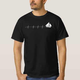 Camiseta Dirigindo Heartbeat Funny Sailboat