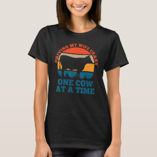 Camiseta Dirigindo uma vaca louca por minha esposa, fazende