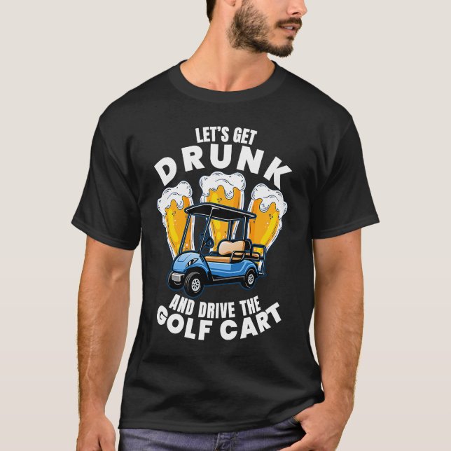 Camiseta Dirigir O Golfe Do Jogador De Golfe Do Carrinho De (Frente)