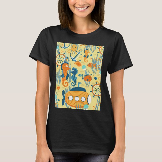 Camiseta Dirigível amarelo em um fundo amarelo (Frente)