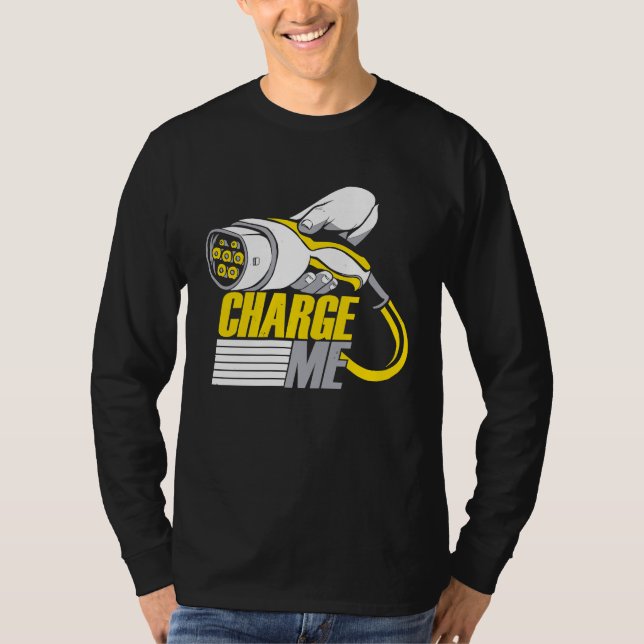 Camiseta Dirija Carros Elétricos EV Veículo Elétrico (Frente)