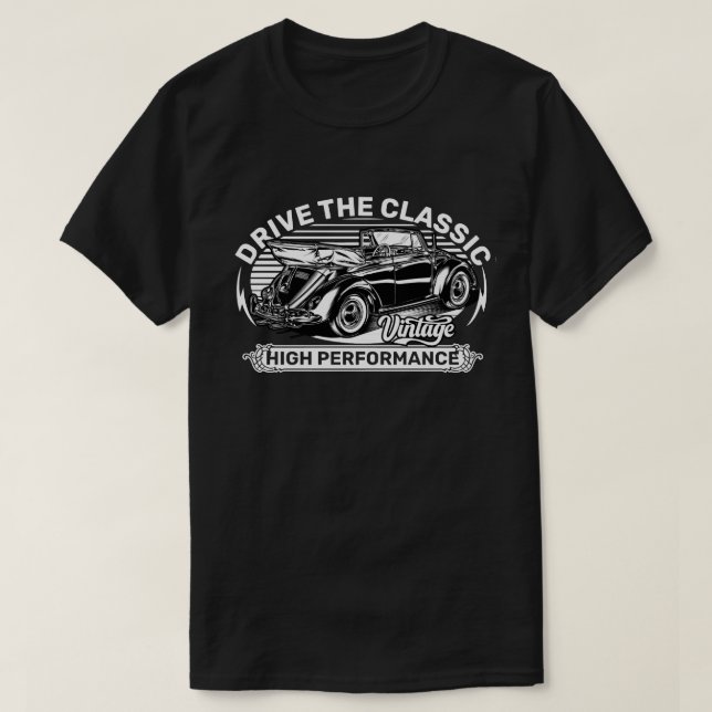 Camiseta Dirija o Carro Clássico Vintage Alemão (Frente do Design)