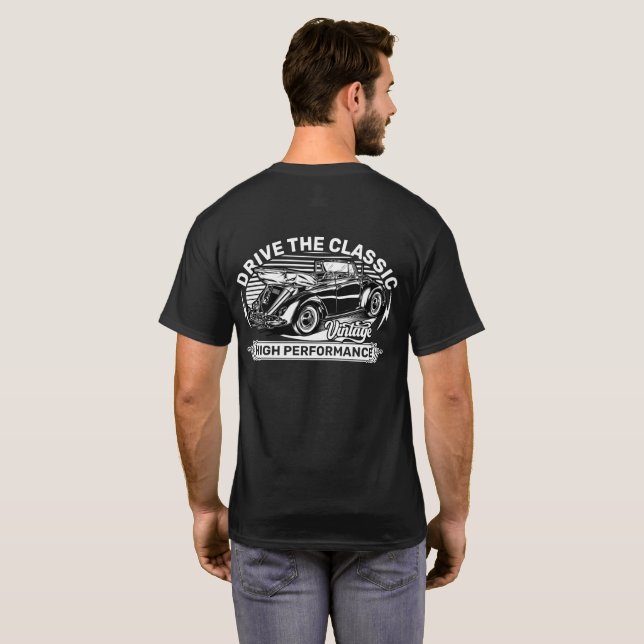 Camiseta Dirija o Carro Clássico Vintage Alemão (Parte Traseira Completa)