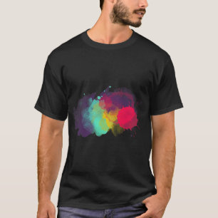 Camiseta Dirk Paint Splatter Rainbow Abstrato Para O Artist