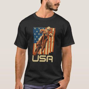 Camiseta Dirt Bike 4 de julho Motocross American Flag MX R