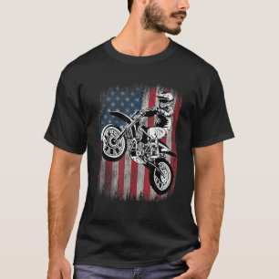 Camiseta Dirt Bike American Flag Motocross Dirtbike Biker 4