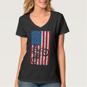Camiseta Dirt Bike American Flag Patriotic Usa 4th