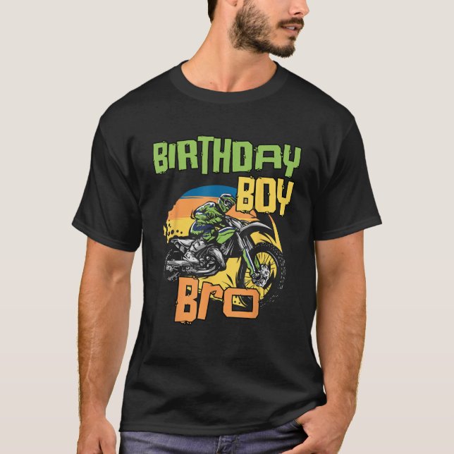 Camiseta Dirt Bike Birthday Brother Party Motocross MX Birt (Frente)