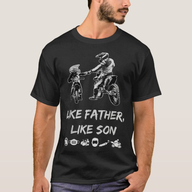 Camiseta Dirt Bike Dad Son  Fathers Day Plus Size Graphic (Frente)