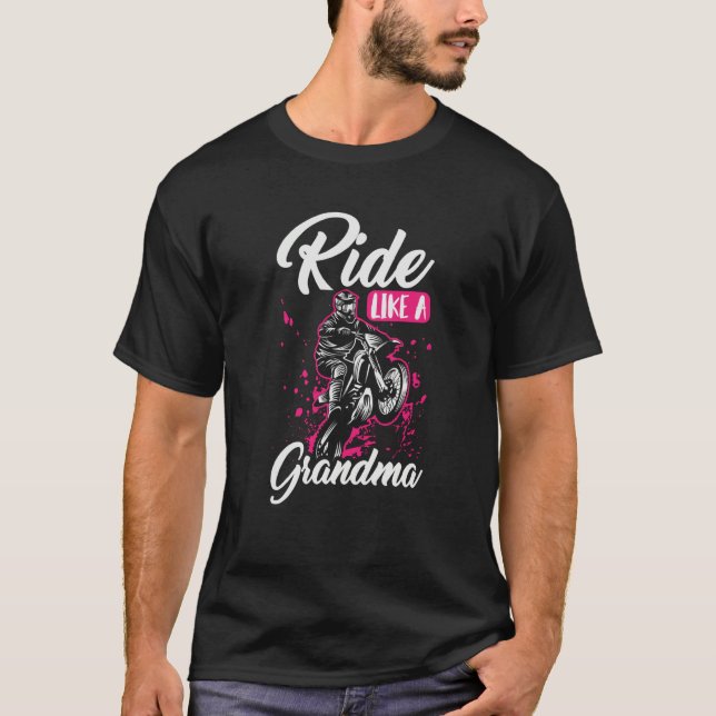Camiseta Dirt Bike Grandmother Mx Motocross Dirt Biking Gra (Frente)