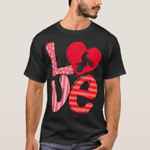 Camiseta Dirt Bike Hearts Love Dia de os namorados Dirt Bik