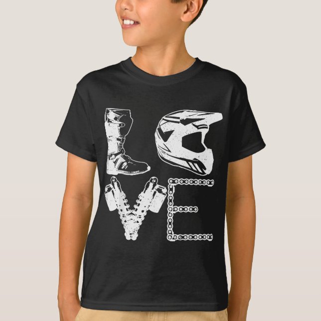Camiseta Dirt Bike LOVE Motocross MX Enduro Biker Gift (Frente)