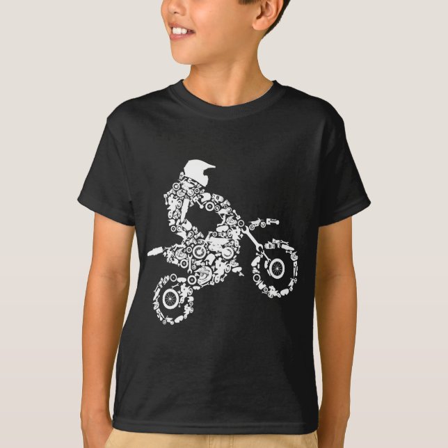 Camiseta Dirt Bike Rider Motocross Enduro Biking Boys (Frente)